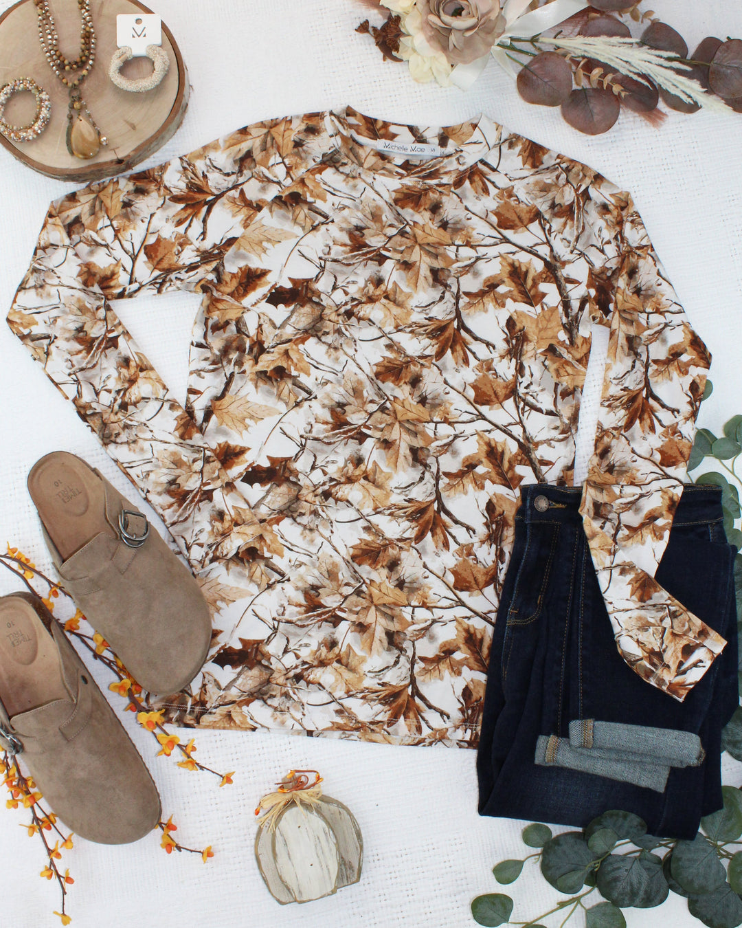 IN STOCK Blair Long Sleeve Top - Woodsy Camo