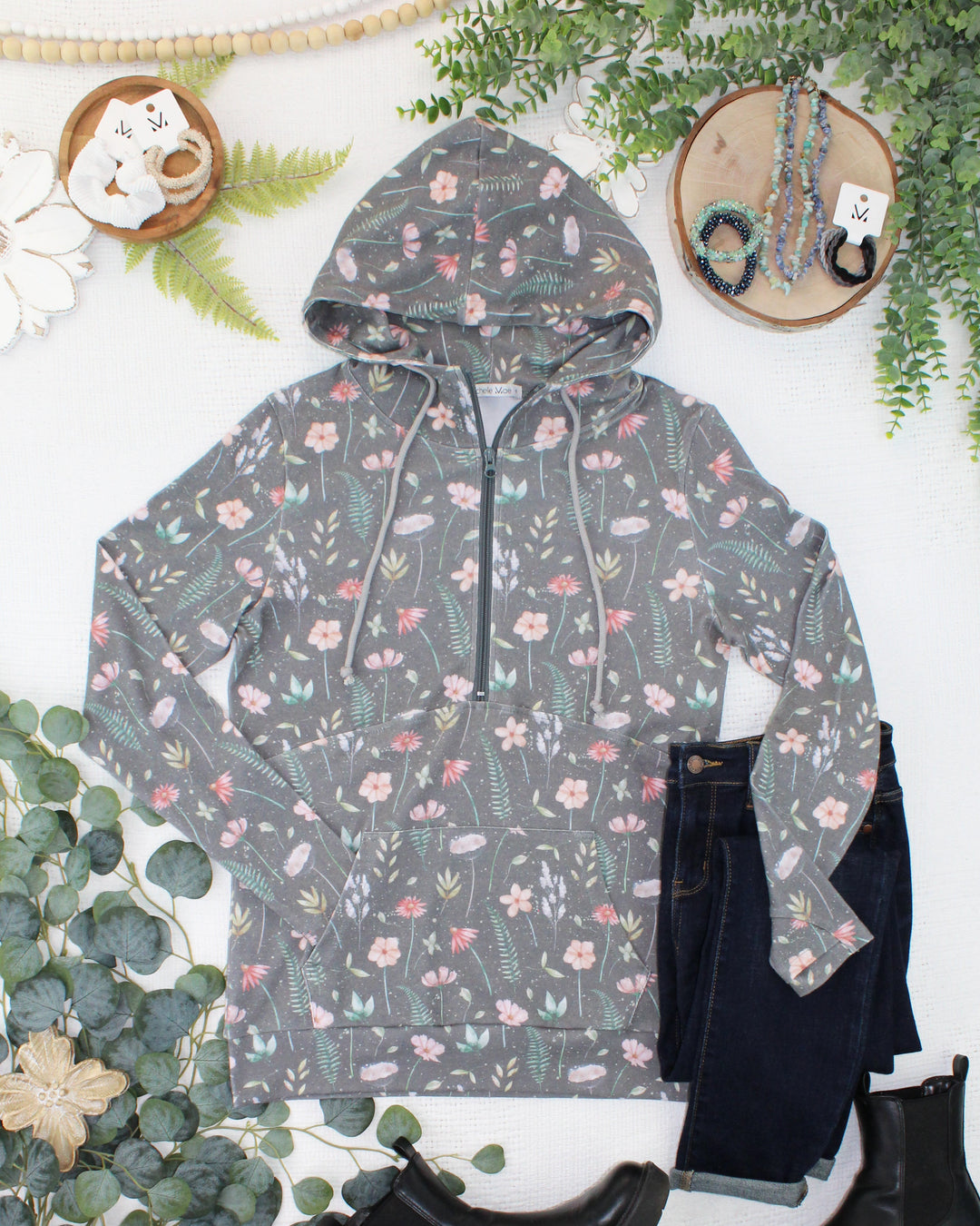 IN STOCK HalfZip Hoodie - Wildflower Meadow