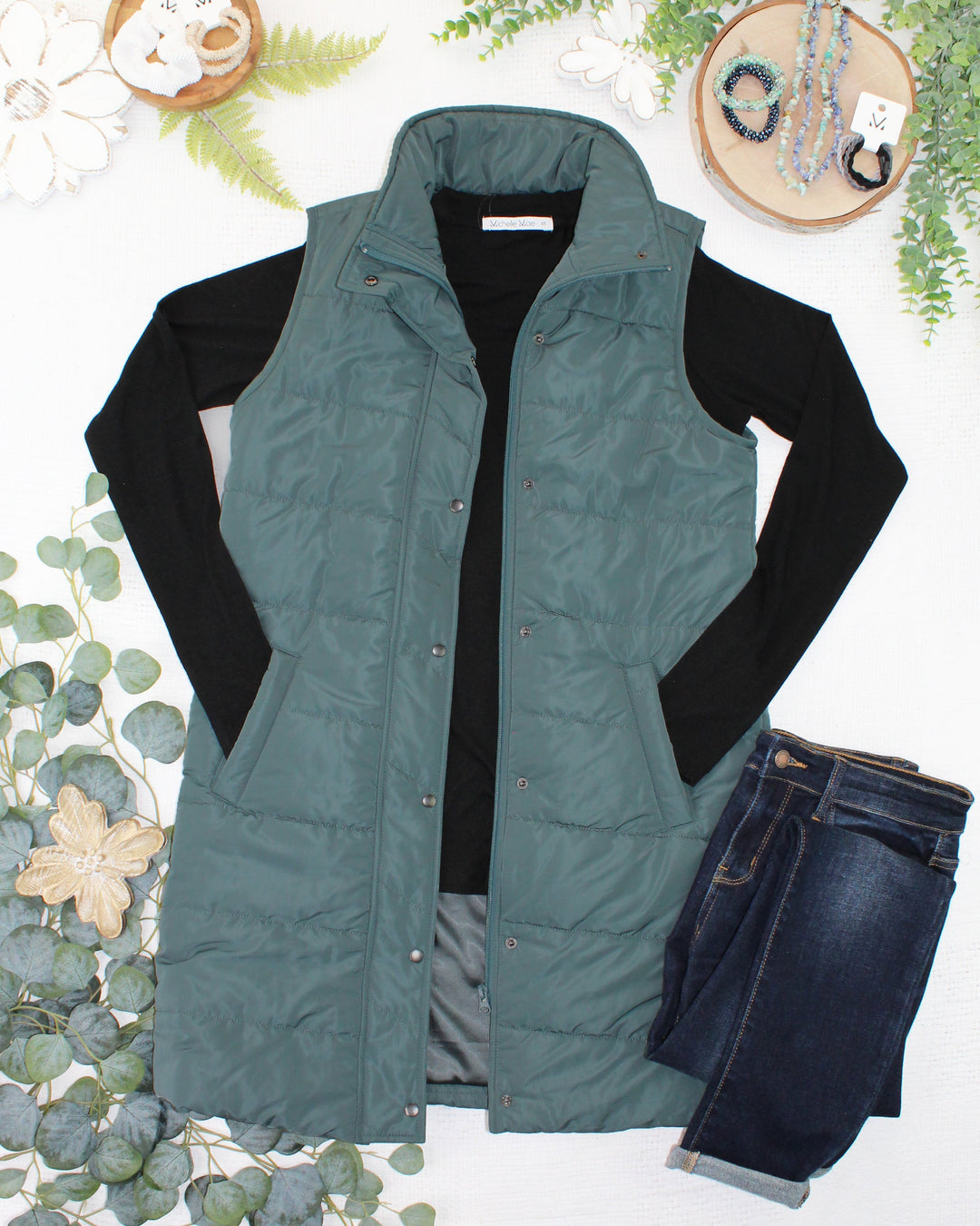 IN STOCK Harlow Long Vest - Teal