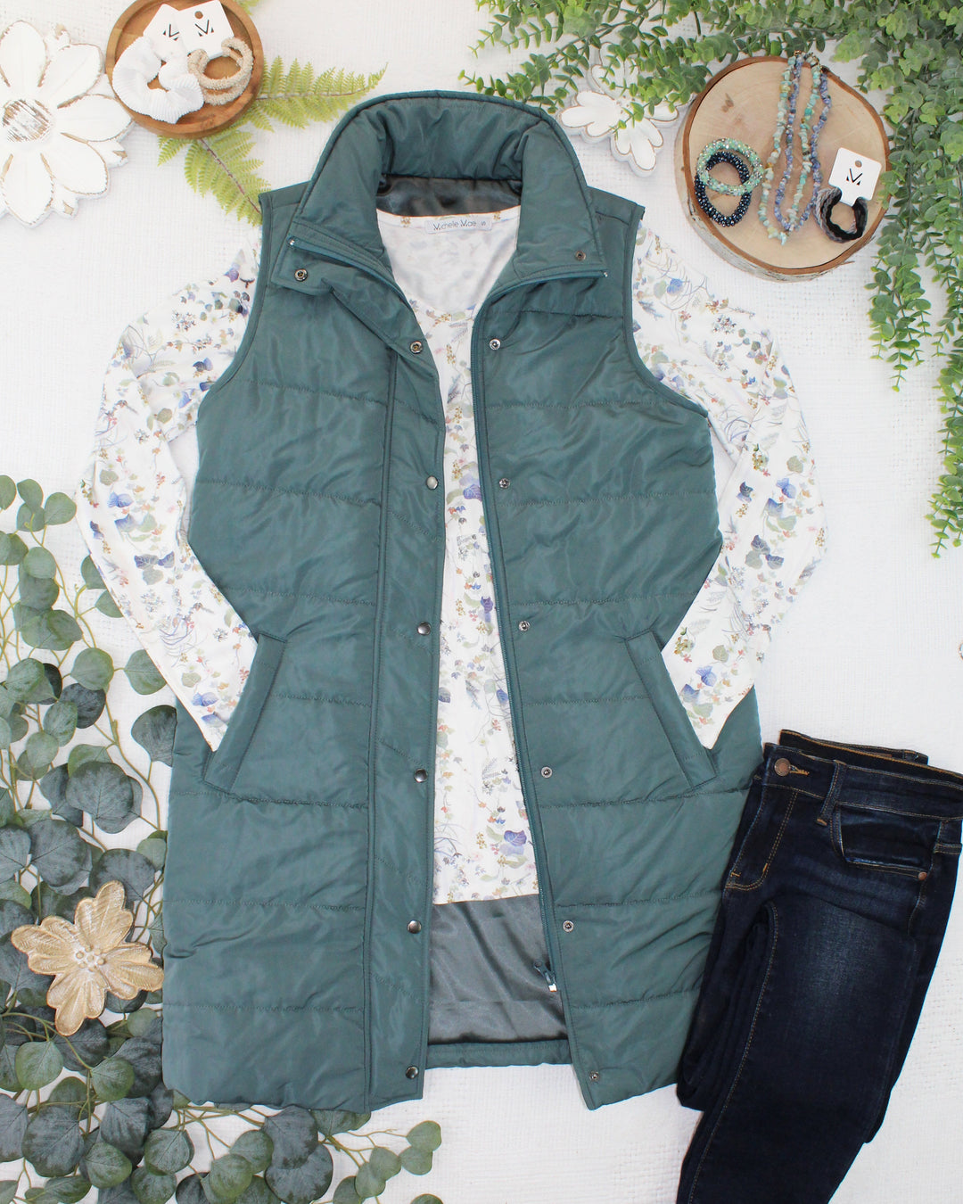 IN STOCK Harlow Long Vest - Teal