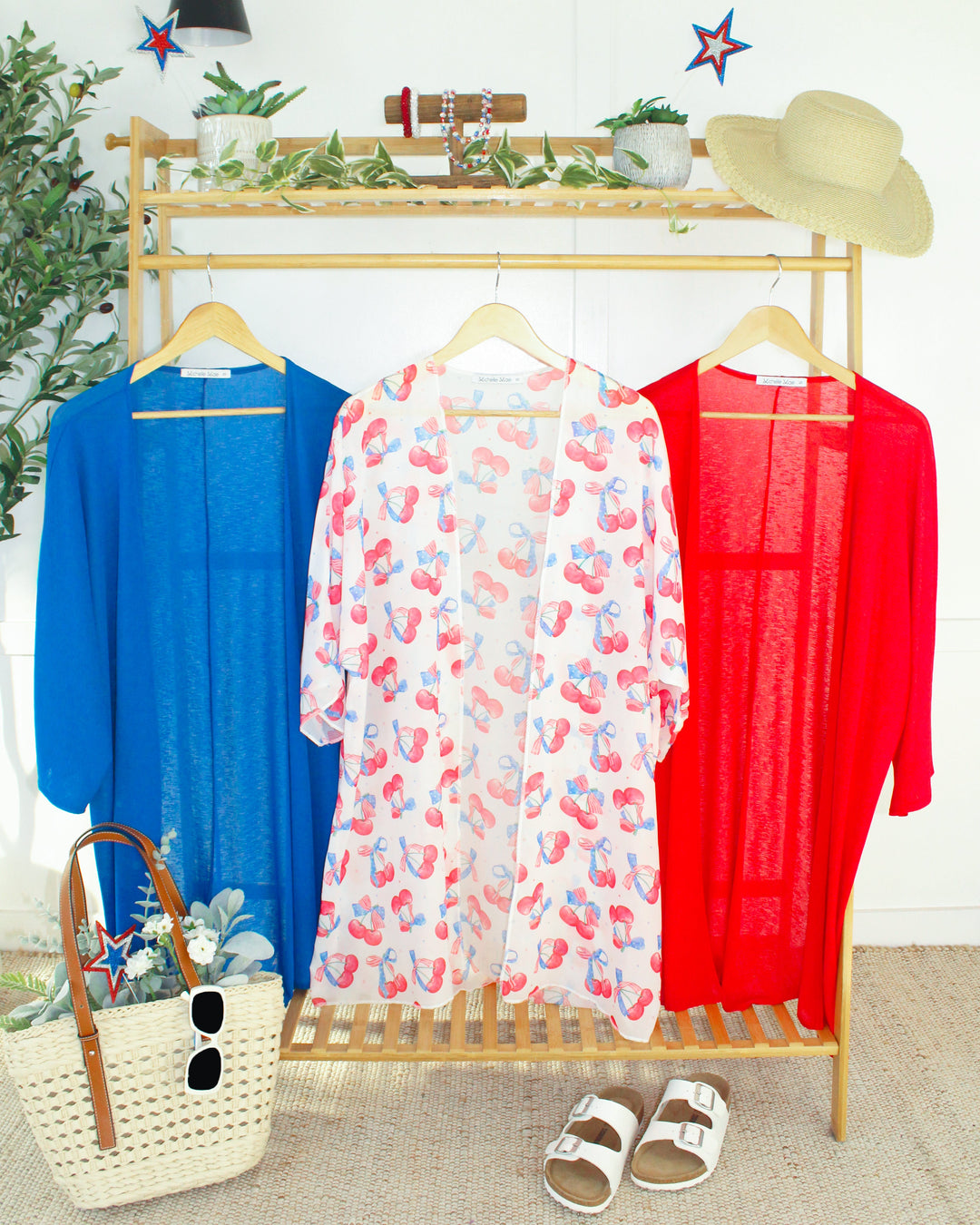 IN STOCK Patriotic Cherries Kimono FINAL SALE