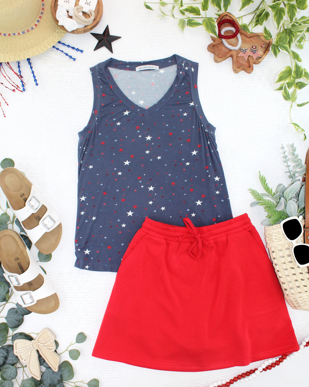 IN STOCK Noelle Tank - Navy Liberty Stars FINAL SALE