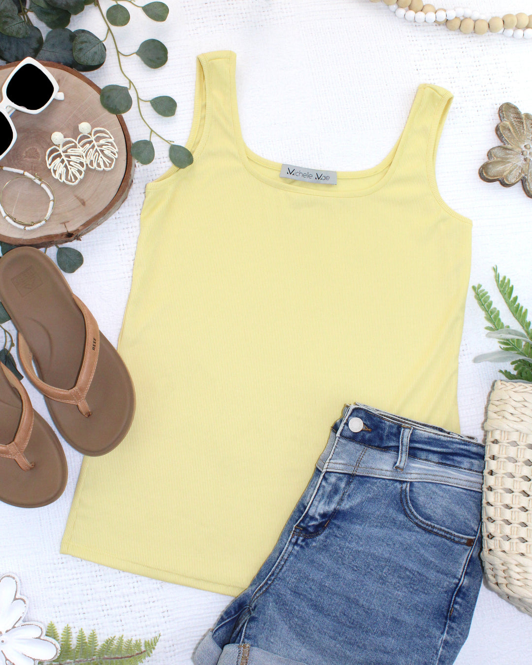 IN STOCK Rachel Ribbed Tank - Yellow