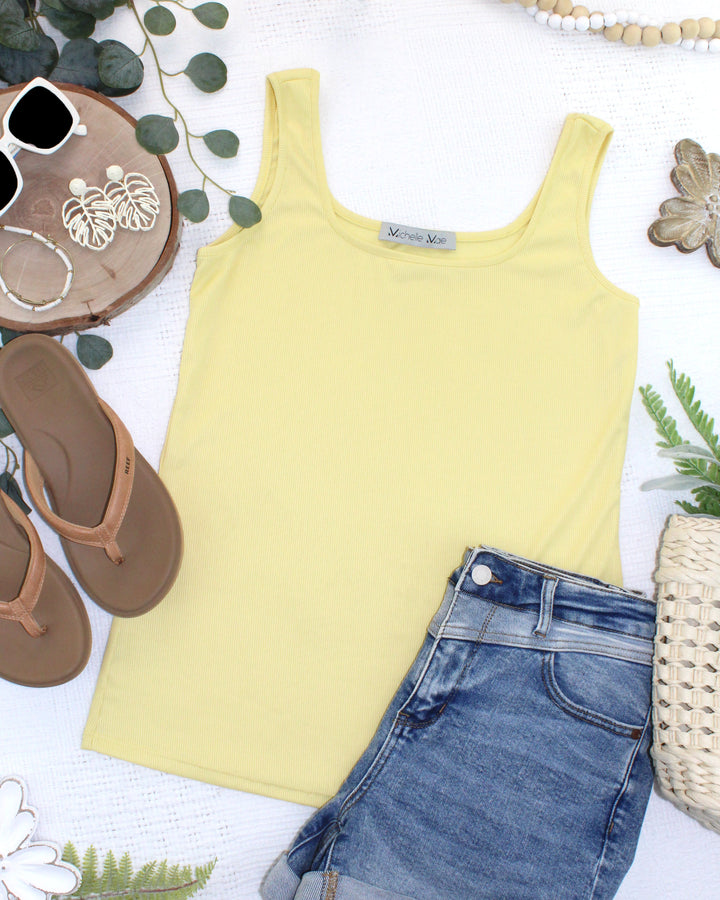 IN STOCK Rachel Ribbed Tank - Yellow