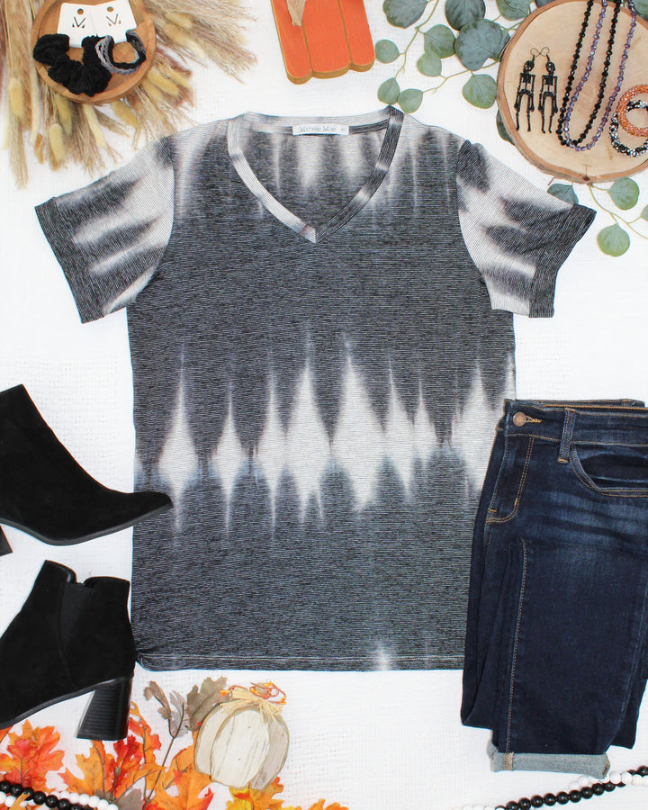 IN STOCK Sophie Top - Ombre Micro Stripes Midnight and White