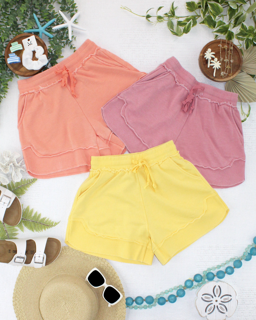 IN STOCK French Terry Stevie Shorts - Dusty Pink FINAL SALE