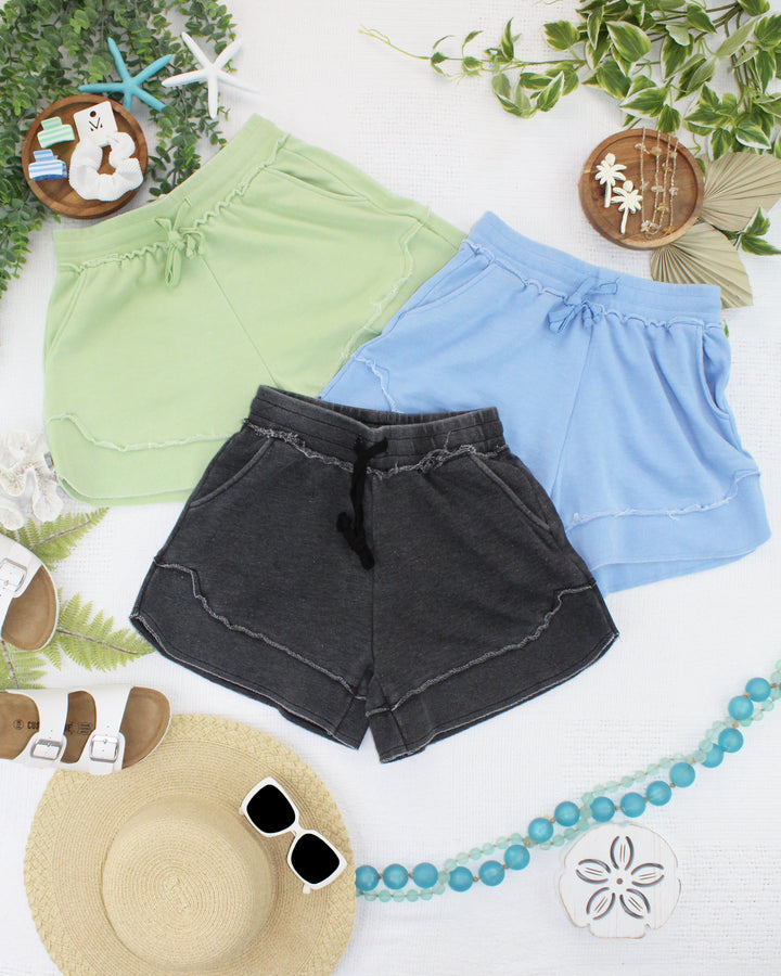 IN STOCK French Terry Stevie Shorts - Black FINAL SALE