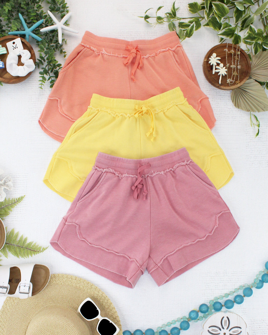 IN STOCK French Terry Stevie Shorts - Dusty Pink FINAL SALE