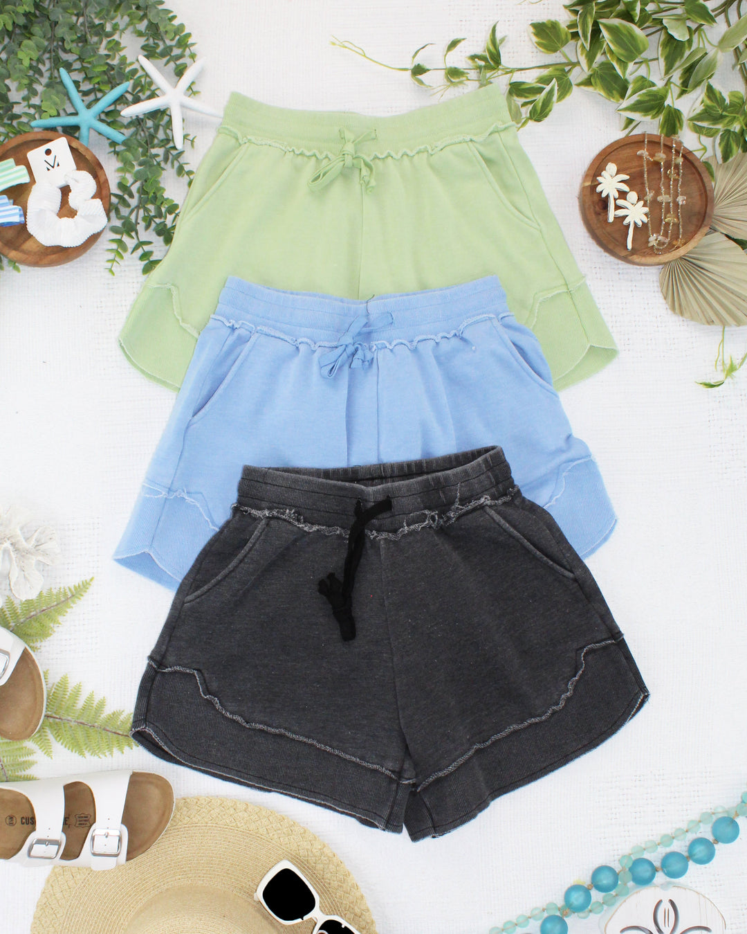 IN STOCK French Terry Stevie Shorts - Black FINAL SALE