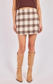 Manhattan Hush Plaid Mini Skirt