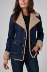 Sherpa Trimmed Notch Collar Jacket