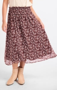 Oak Lane Shirred Midi Skirt
