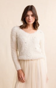 Sidney Pearl Eyelash Sweater