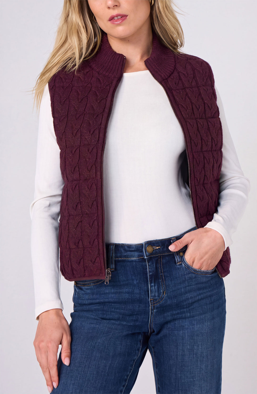 Quilted Reversible Sweater Vest