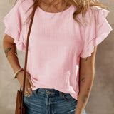T&C Crinkled Ruffle Blouse