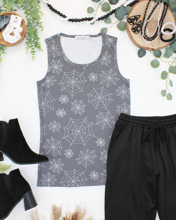 IN STOCK Ava Tank - Faded Black Webs