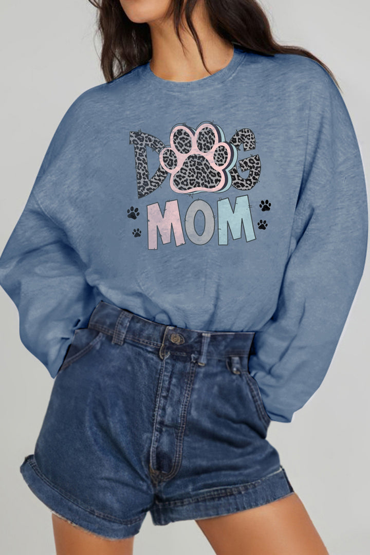 Simply Love Full Size DOG MOM Graphic Sweatshirt
