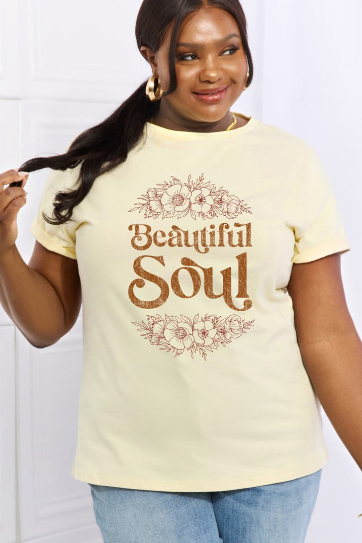 Simply Love Full Size BEAUTIFUL SOUL Graphic Cotton Tee